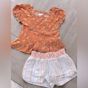 4T Ruched Torso with Princess Sleeves Shorts Set